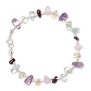 Silver Bracelet With Mixed Crystals - Gift Shop